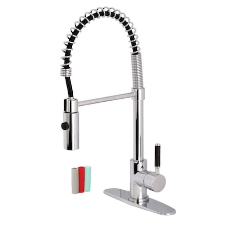 Gourmetier LS8771DKL Kaiser Sgl-Handle Pre-Rinse Kitchen Faucet, Polished Chrome LS8771DKL